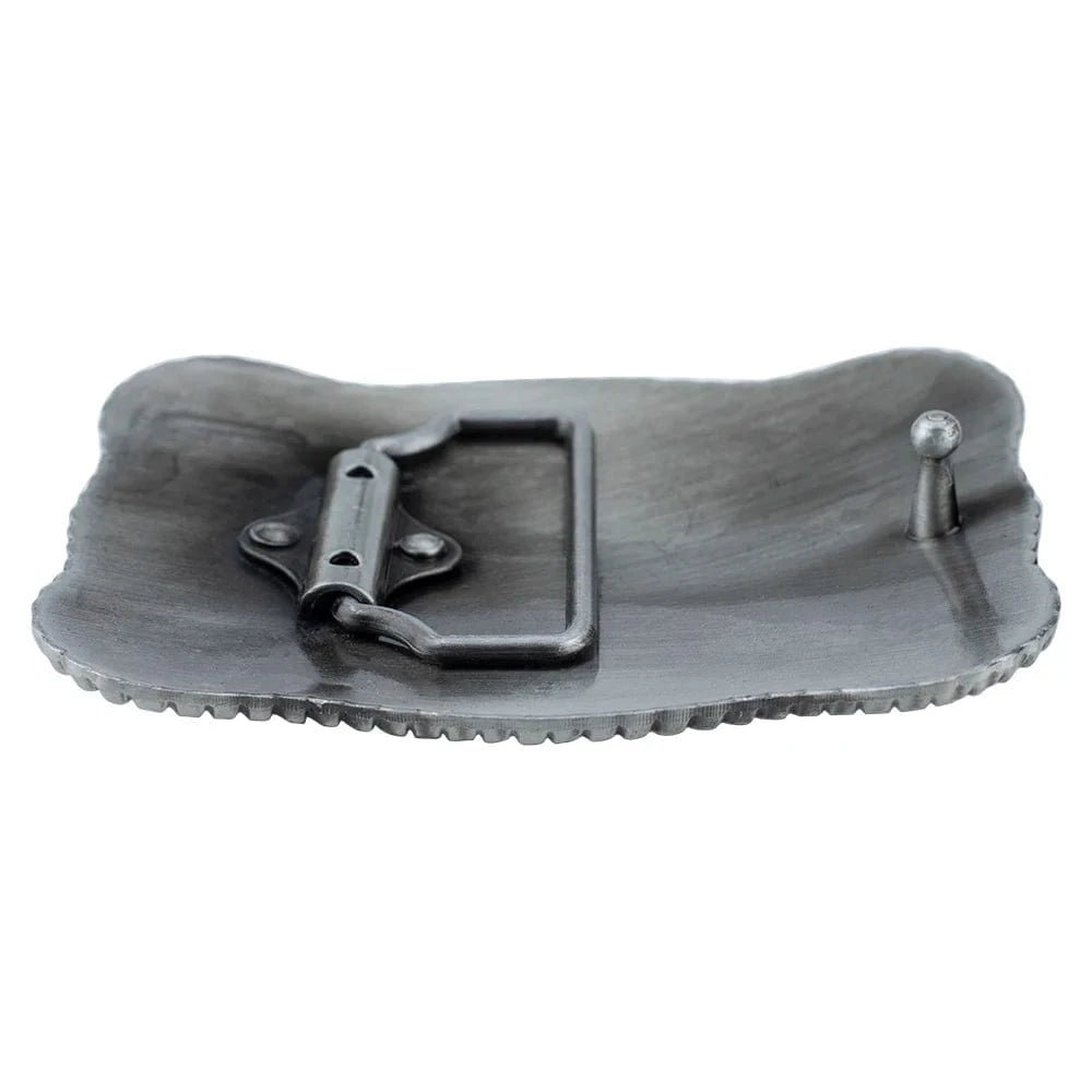Bältesspänne western stil med tjur huvud antik silver finish