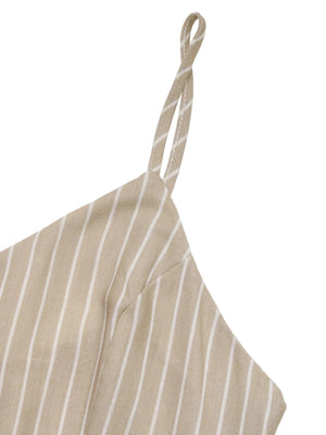 Beige randig klänning