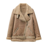 Beige shearlingjacka Beige / XS