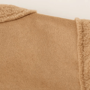 Beige Teddyväst med Vita Broderier