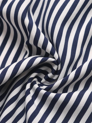 Blå vit randig blus dam