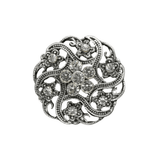 Blommig Concho med kristallaccent SIilver / 24mm