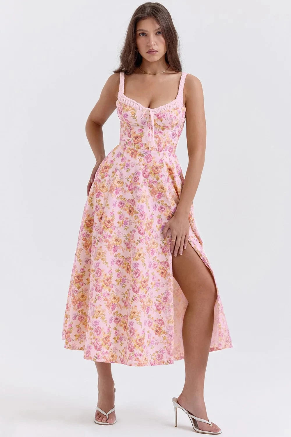 Blommig klänning midsommar