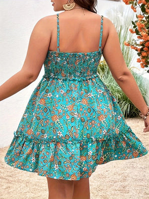 Blommig klänning plus size