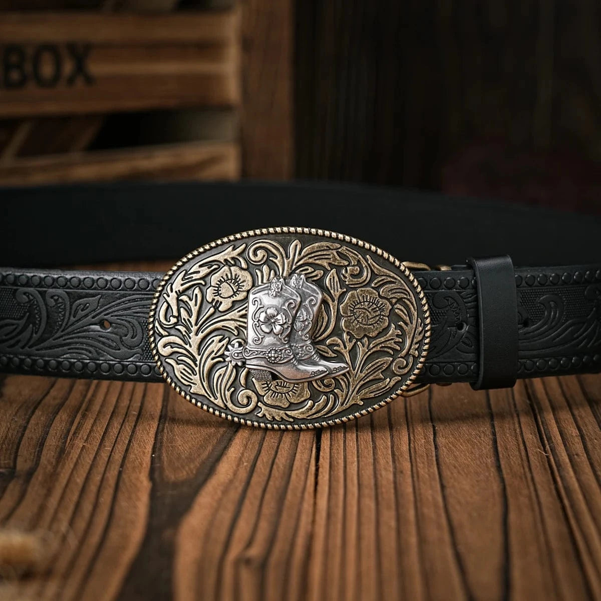 Blommigt cowboybälte