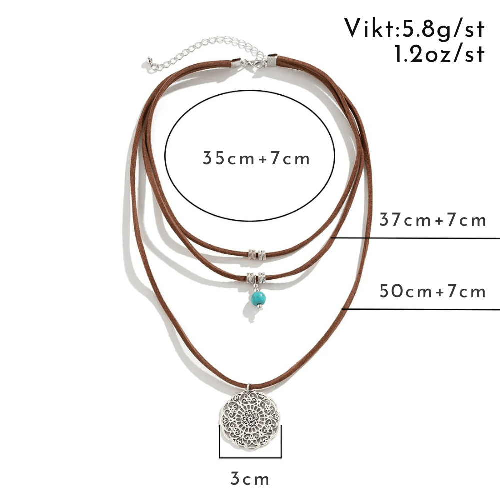 Bohemian halsband Silver