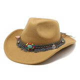 Bohemisk filt cowboyhatt Kamel / 56-58cm