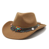 Bohemisk filt cowboyhatt Khaki / 56-58cm