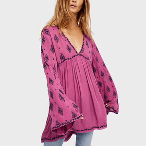 Boho klänning RosaRöd / S