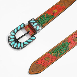 Boho westernbälte med turkost spänne