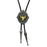 Bolo tie i antiksilver med djurmotiv och snidad ram Silver guld Hästhuduvud