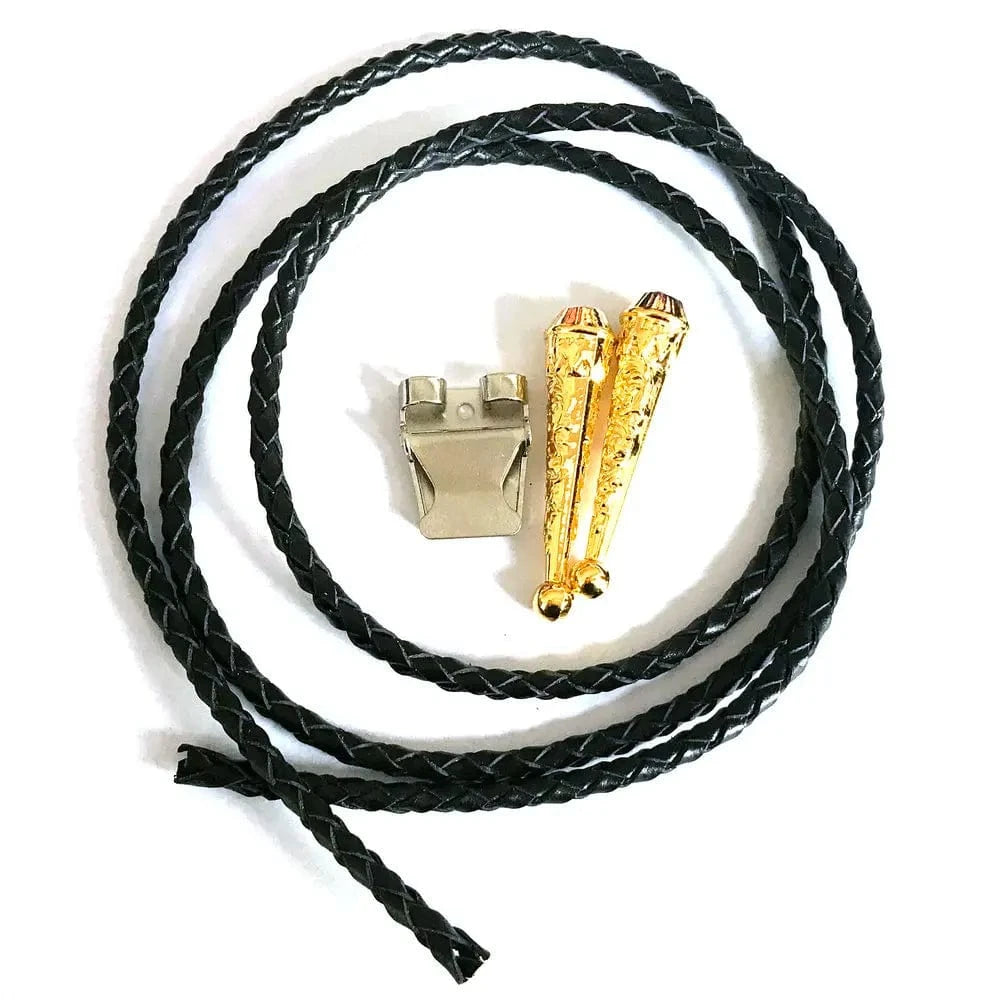 Bolo tie i guld- och silverfärgad metall med riddaremblem Guld