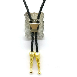 Bolo tie i guld- och silverfärgad metall med riddaremblem Guld