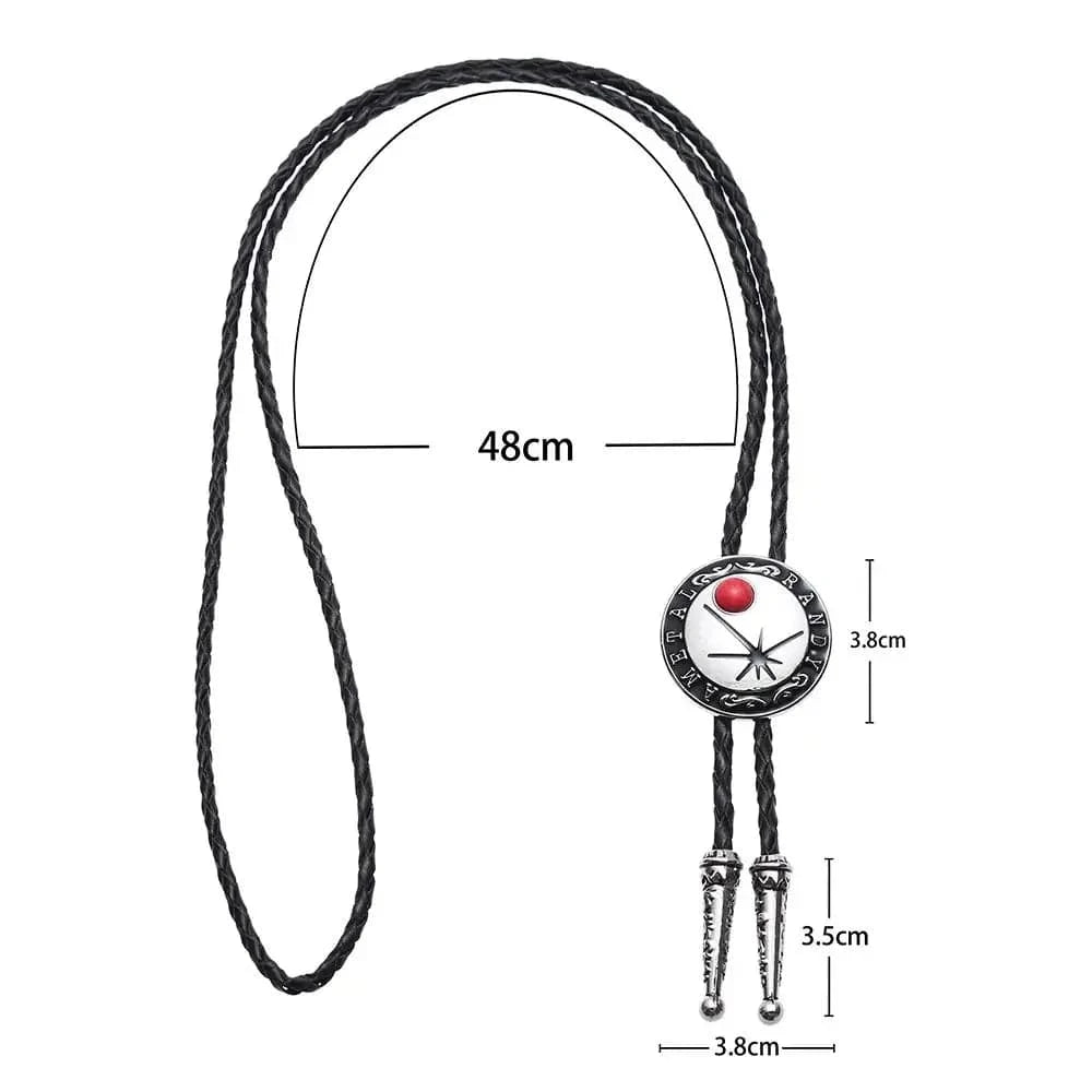 Bolo tie i rund form med stjärnmotiv