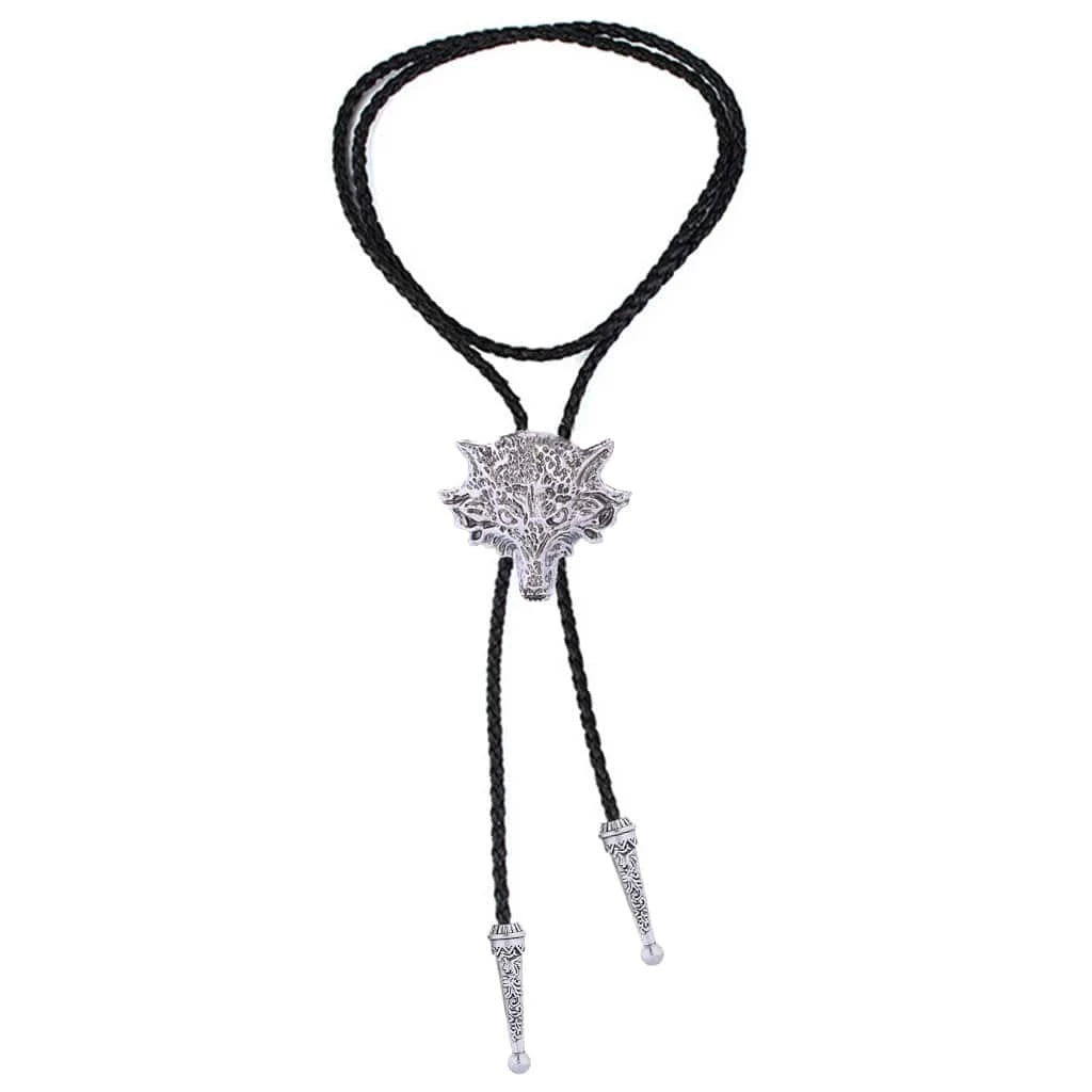 Bolo tie med 3D-varghuvud i metall
