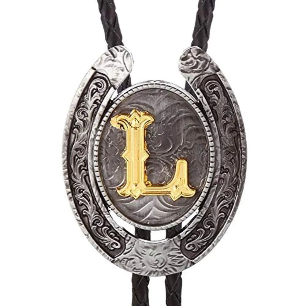 Bolo tie med bokstavsemblem A–Z Silver L