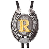 Bolo tie med bokstavsemblem A–Z Silver R