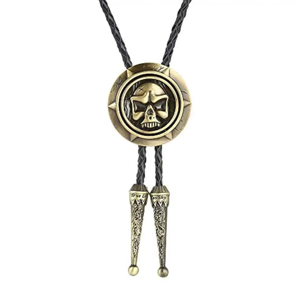 Bolo tie med dödskalle i metall Koppar