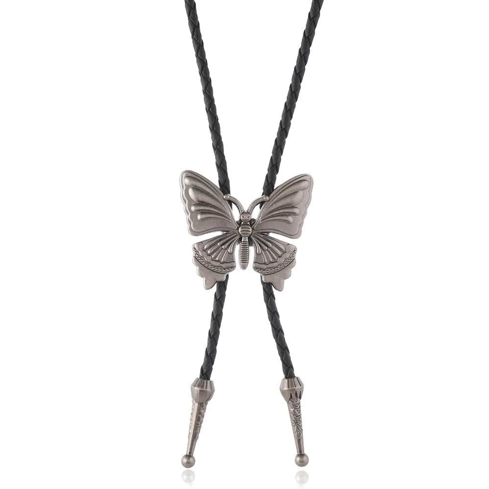 Bolo tie med fjäril i metall