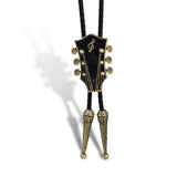 Bolo tie med gitarrhänge i emalj Svart brons