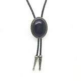 Bolo tie med glasdetalj och ovalt vintagehänge Midnattsblå