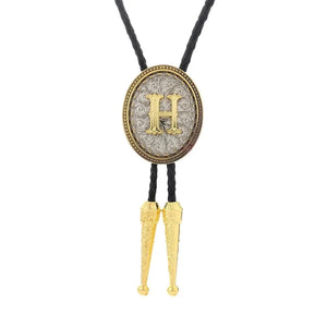 Bolo tie med initial A–Z i tvåtonad metall H