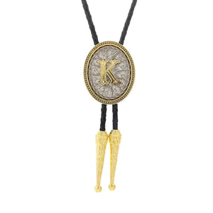Bolo tie med initial A–Z i tvåtonad metall K
