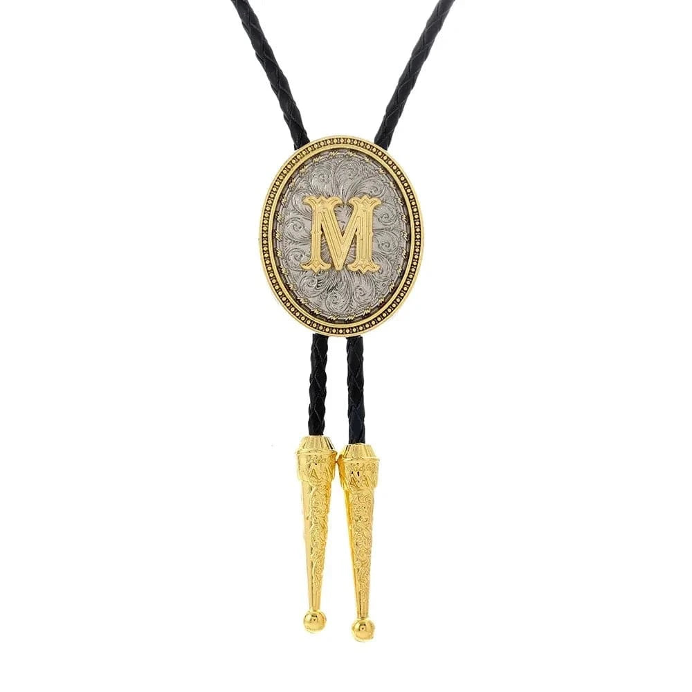 Bolo tie med initial A–Z i tvåtonad metall M
