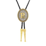 Bolo tie med initial A–Z i tvåtonad metall R
