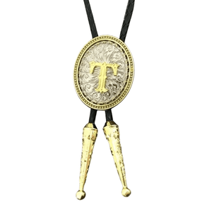 Bolo tie med initial A–Z i tvåtonad metall T