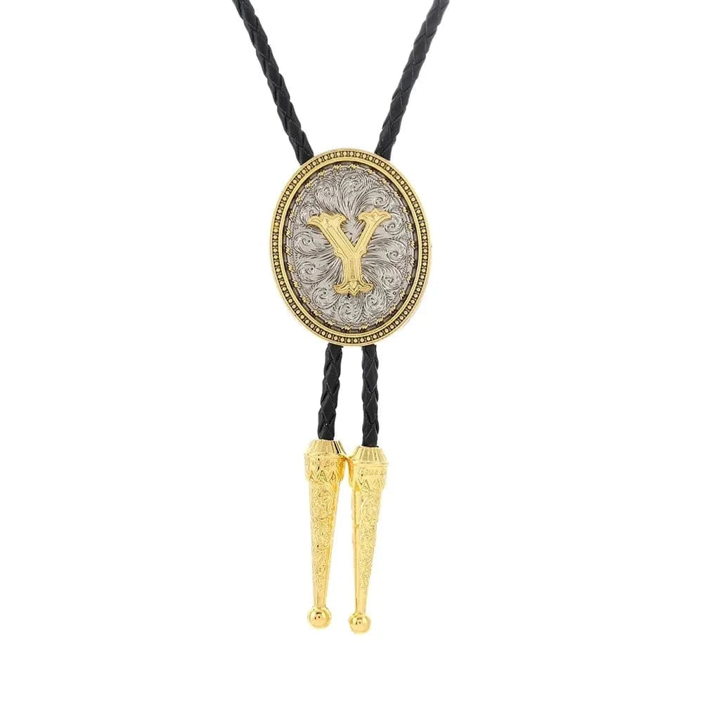 Bolo tie med initial A–Z i tvåtonad metall Y