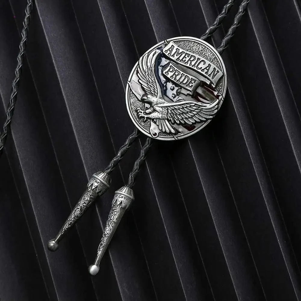 Bolo tie med örn och "American Pride"-emblem