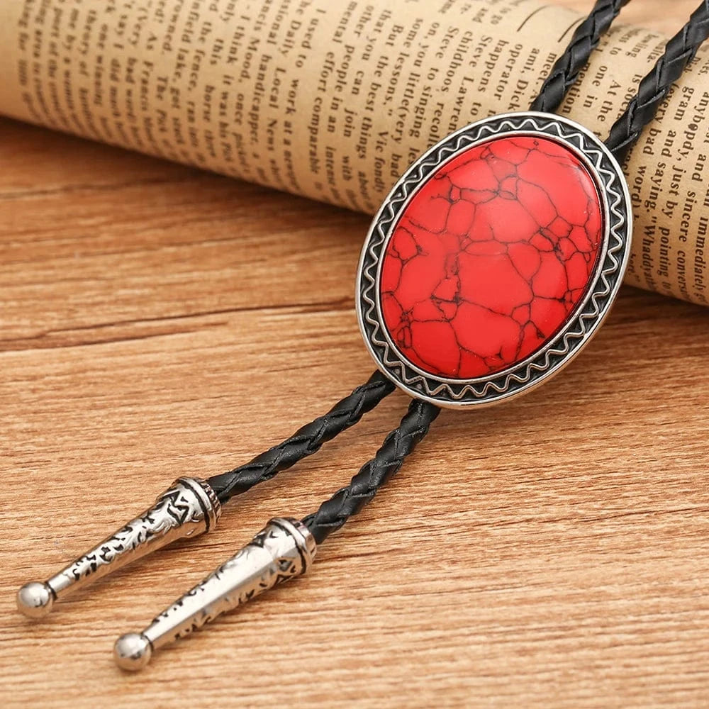 Bolo tie med oval ädelstensimitation