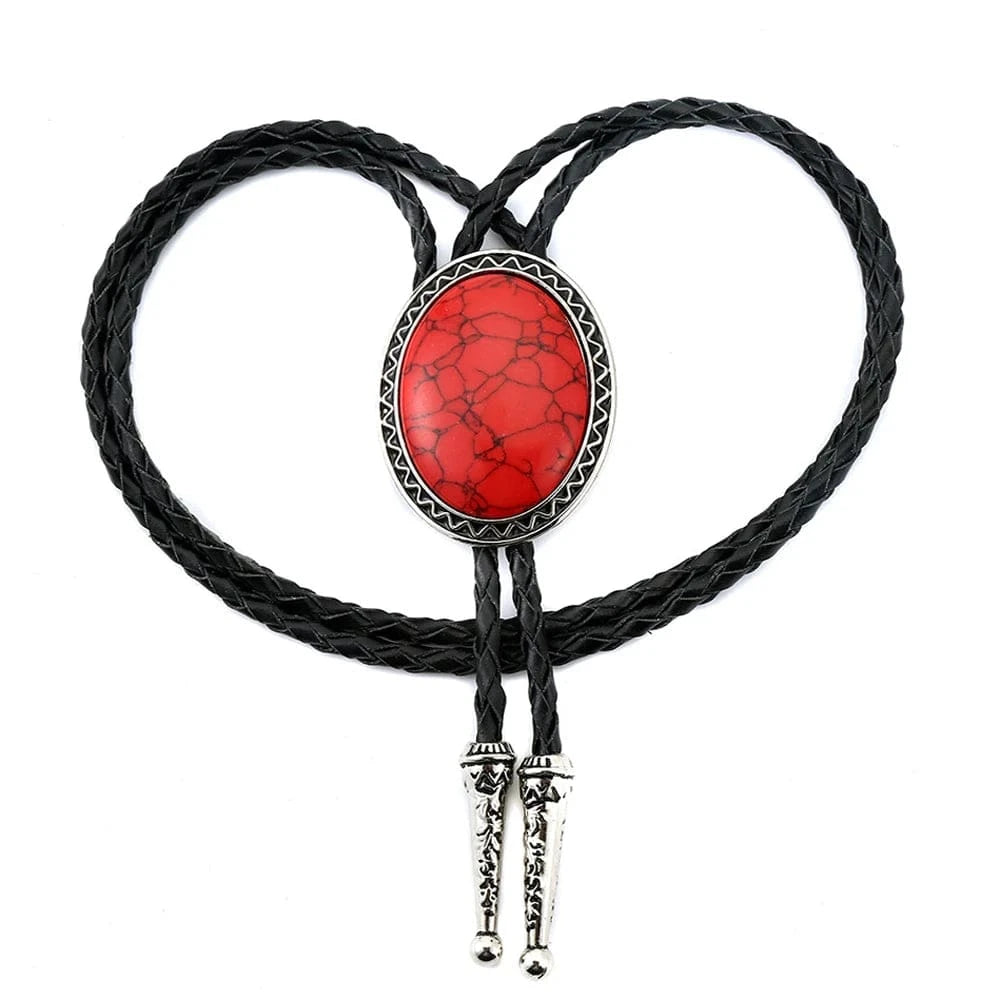 Bolo tie med oval ädelstensimitation