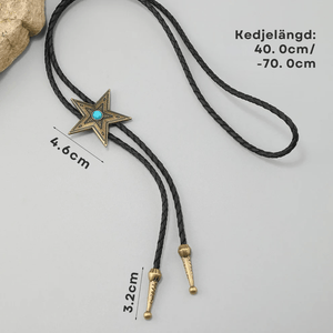 Bolo tie med stjärnhänge i antikmetall