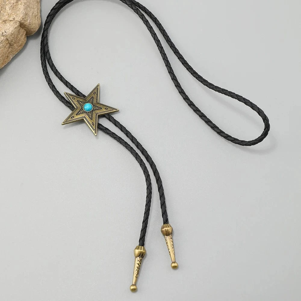 Bolo tie med stjärnhänge i antikmetall