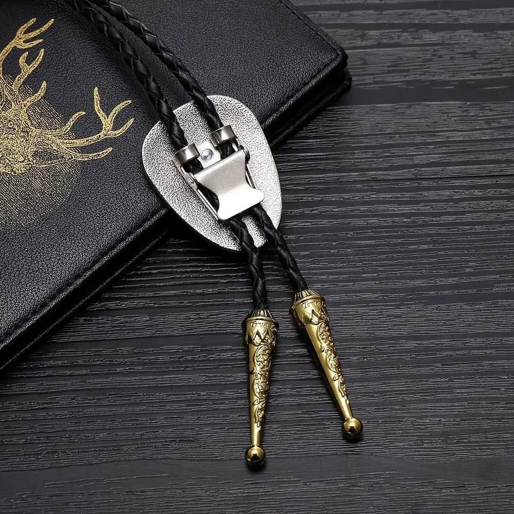 Bolo tie med tjurhuvud i guld och silver Silver guld