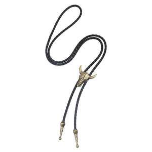 Bolo tie med tjurskalle i metall Brons