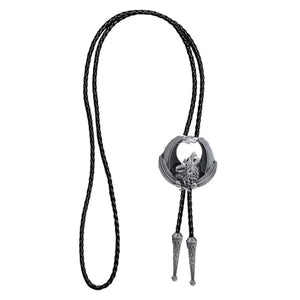 Bolo tie med vargmotiv i legering
