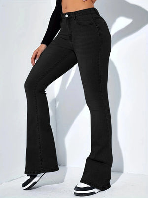 Bootcut jeans dam hög midja