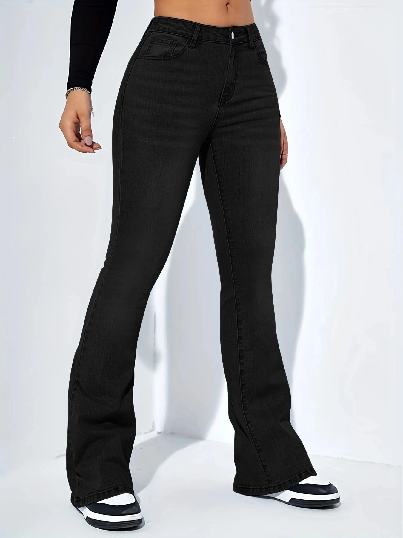 Bootcut jeans dam hög midja
