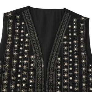 Broderad Väst Dam med Paljetter