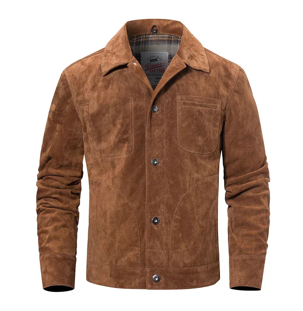 Brun suede jacka