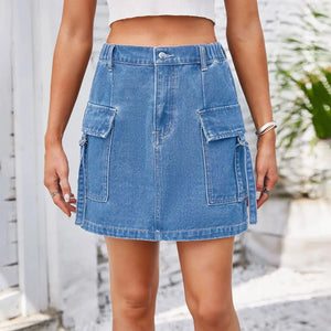 Cargo-kjol i denim