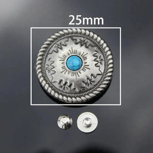 Concho 25 mm i Antiksilver med Färgsten
