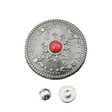 Concho 25 mm i Antiksilver med Färgsten Röd B