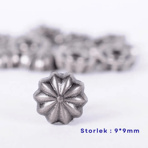 Concho Antiksilver i Pumpaform för Läderhantverk 9mm