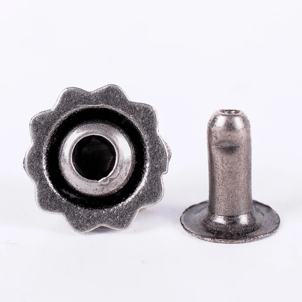 Concho Antiksilver i Pumpaform för Läderhantverk 9mm