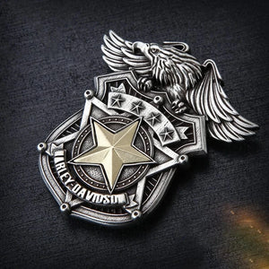 Concho i 3D-metall med Örn och Skölddekor