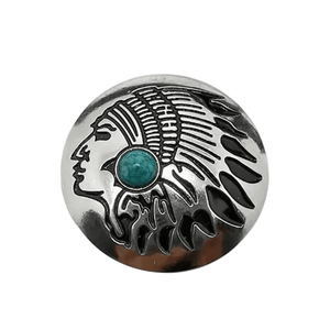 Concho indianhuvud med sten Grön